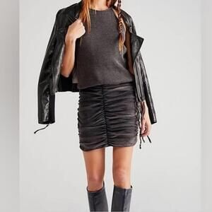 FREE PEOPLE ONE Katya Thermal Mini Dress in Gray